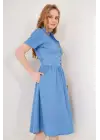 2210 Kot Elbise - Mavi