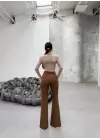 Omarı Yumuşak Dokulu Ispanyol Paça Pantolon