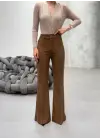 Omarı Yumuşak Dokulu Ispanyol Paça Pantolon