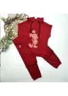Çocuk Kapşonlu Mickey Desenli Takım Kırmızı