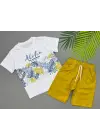 3/5 Yaş Aloha Yaprak Baskılı Çocuk Takımı