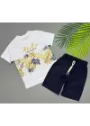 3/5 Yaş Aloha Yaprak Baskılı Çocuk Takımı