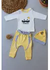 Elegan Erkek Bebek Takımı Lady Şapkalı Sweat 3lü