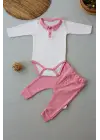 Şık Melanjlı Uzun Kollu Bebek Takımı - Pembe