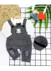 Stil Sahibi Bebek Takımı Papyonlu Gri Salopet