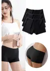 3 Adet Kadın Dikişsiz Görünmez İz Yapmaz Mini Şort Boxer Siyah
