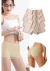 3 Adet Kadın Dikişsiz Görünmez İz Yapmaz Mini Şort Boxer Ten
