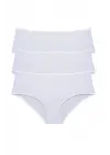 3 Adet Kadın Yüksek Bel   Külot Beyaz