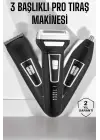 3 Başlıklı Profesyonel Tıraş Makinesi