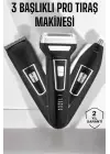 3 Başlıklı Profesyonel Tıraş Makinesi