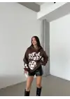 Kahve Oversize Sweat Kadın Giyim