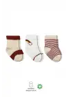 3lü Penye Rainbow Soket Çorap Bs10113 Kiremit