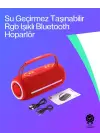 360 Rgb Ledli Taşınabilir Bluetooth Hoparlör – Kırmızı, Usb/tf Destekli