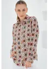 3721 Grafik Desenli Gömlek - Turuncu