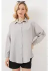 3900 Oversize Uzun Basic Gömlek - A.Gri
