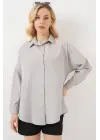 3900 Oversize Uzun Basic Gömlek - A.Gri