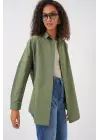 3900 Oversize Uzun Basic Gömlek - A.Haki