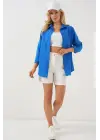 3900 Oversize Uzun Basic Gömlek - B.Mavi
