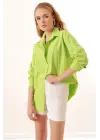 3900 Oversize Uzun Basic Gömlek - Çağla