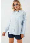 3900 Oversize Uzun Basic Gömlek - C.Mavi