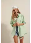 3900 Oversize Uzun Basic Gömlek - E.Yeşil