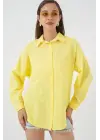 3900 Oversize Uzun Basic Gömlek - Sarı