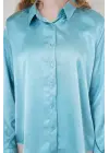 Modern Saten Gömlek - Mint