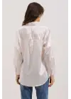 3985 Oversize Saten Gömlek - Bej