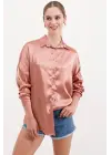 3985 Oversize Saten Gömlek - Camel