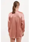 3985 Oversize Saten Gömlek - Camel