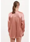 3985 Oversize Saten Gömlek - Camel