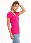 3lü V Yaka Tişört – Kısa Kollu Yazlık Slim Fit Body - Pembe, Açık Mavi, Ekru
