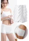 4 Adet Kadın Dikişsiz Görünmez İz Yapmaz Mini Şort Boxer Beyaz