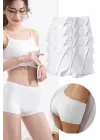 4 Adet Kadın Dikişsiz Görünmez İz Yapmaz Mini Şort Boxer Beyaz