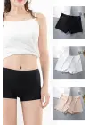 4 Adet Kadın Dikişsiz Görünmez İz Yapmaz Mini Şort Boxer Siyah