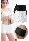 4 Adet Kadın Dikişsiz Görünmez İz Yapmaz Mini Şort Boxer Siyah Beyaz