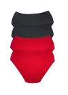 4 Adet Kadın Yüksek Bel Ribana   Külot S013