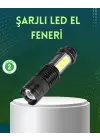4 Modlu Usb Şarjlı Led El Feneri Kamp Ve Outdoor