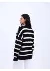 43111 TRİKO ÇİZGİLİ SALAŞ KAZAK-SİYAH-EKRU
