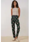 4323 Desenli Pijama Altı - A. Zümrüt Yeşili
