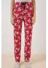 4323 Desenli Pijama Altı - Kırmızı