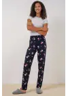 4323 Desenli Pijama Altı - L. Lacivert