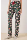 Zümrüt Yeşili Desenli Pijama Altı Kadın Giyim