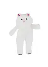 Omarı Torbayla taşınabilir Peluş Kedi Oyuncak - 55 cm Beyaz