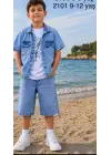 5/12 Yaş Kot(denim) Kumaş Tişörtlü Çocuk Takımı