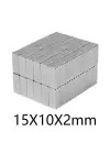 5 Adet 15x10x1.5 Mm Köşeli Neodyum Mıknatıs N35 Magnet Dayanıklı Nikel Kaplama