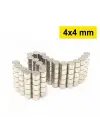 5 Adet 4x4 Mm Yuvarlak Neodyum Mıknatıs N35 Güçlü Magnet Nikel Kaplama