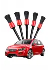 5 Adet Oto Detaylı Temizleyici Araç İçi Temizlik Fırça Seti Koltuk Döşeme Kapı Toz Alma Fırçası