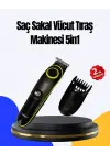 5 Başlıklı Çok Fonksiyonlu Saç Kesme Ve Sakal Düzeltme Makinesi Erkek Bakım Aleti
