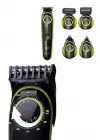 5 Başlıklı Şarjlı Tıraş Makinesi Led Ekran Saç Sakal Ense Tıraşına Uygun Bakım Seti